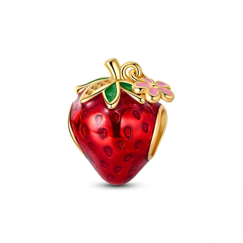 Golden Strawberry Bloom Charm