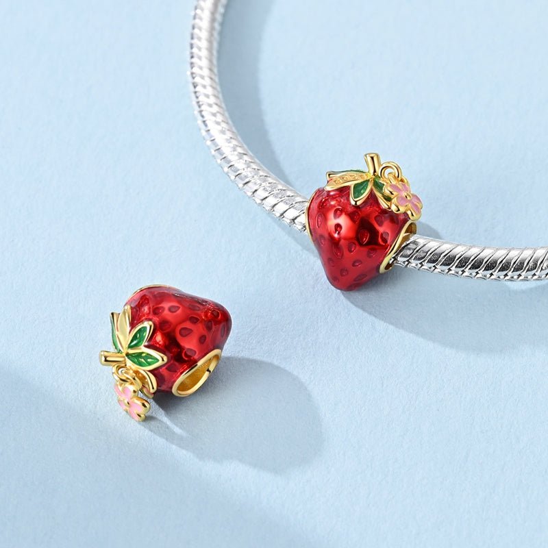 Golden Strawberry Bloom Charm