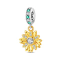 Golden Sunflower Bloom Dangle Charm
