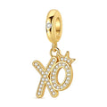 Golden XO Crown Dangle Charm