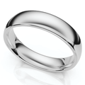 6mm Dome High Polished Wedding Band 14K White Gold Size Selectable