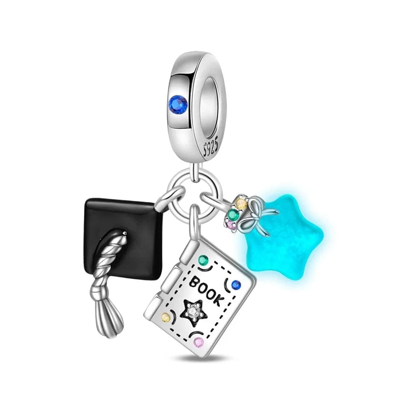 Graduation Celebration Charm with Cap and Luminous Star