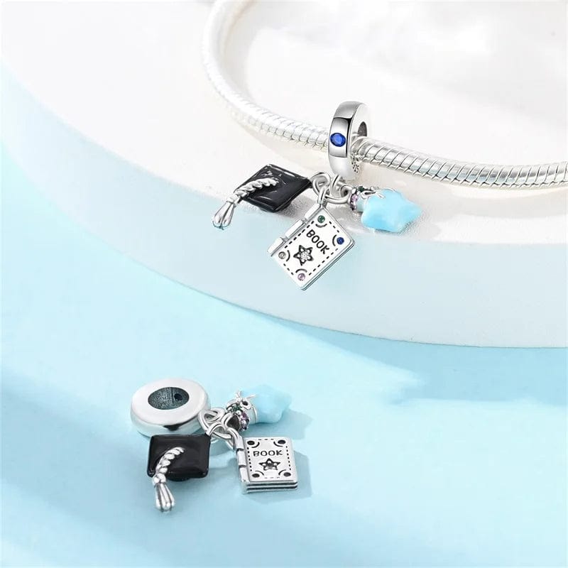 Graduation Celebration Charm with Cap and Luminous Star