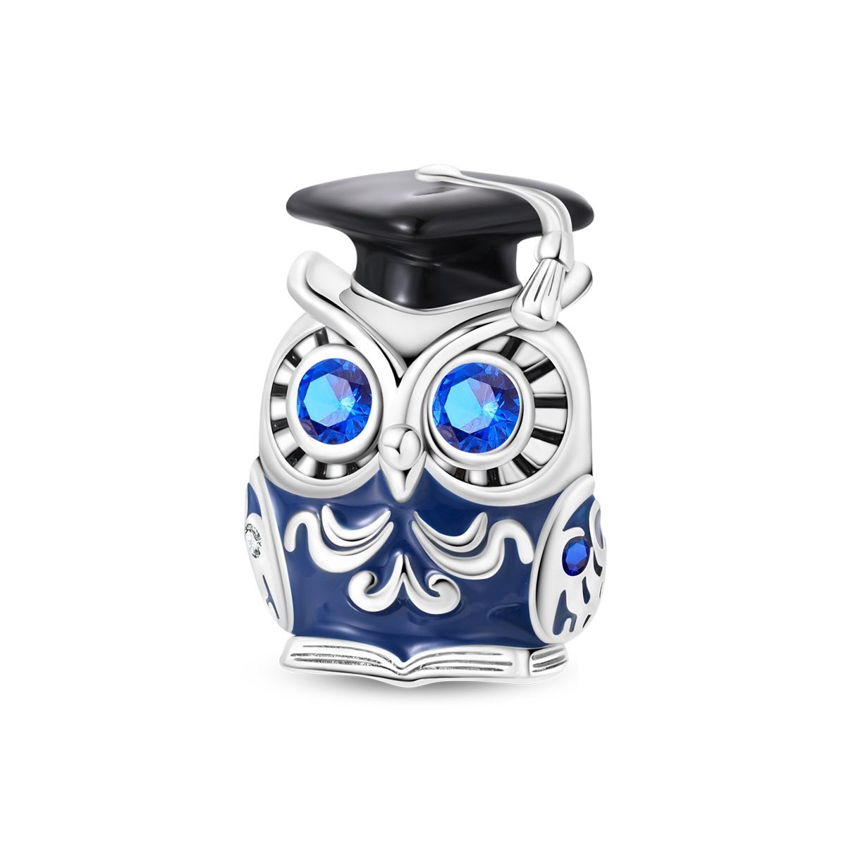 Graduation Owl with Blue Crystal Eyes Charm