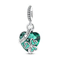 Green Heart “Good Luck” Clover Dangle Charm