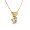 Dainty Stackable Solitaire Bezel Diamond Pendant 14k Gold Lab Grown EF/VS