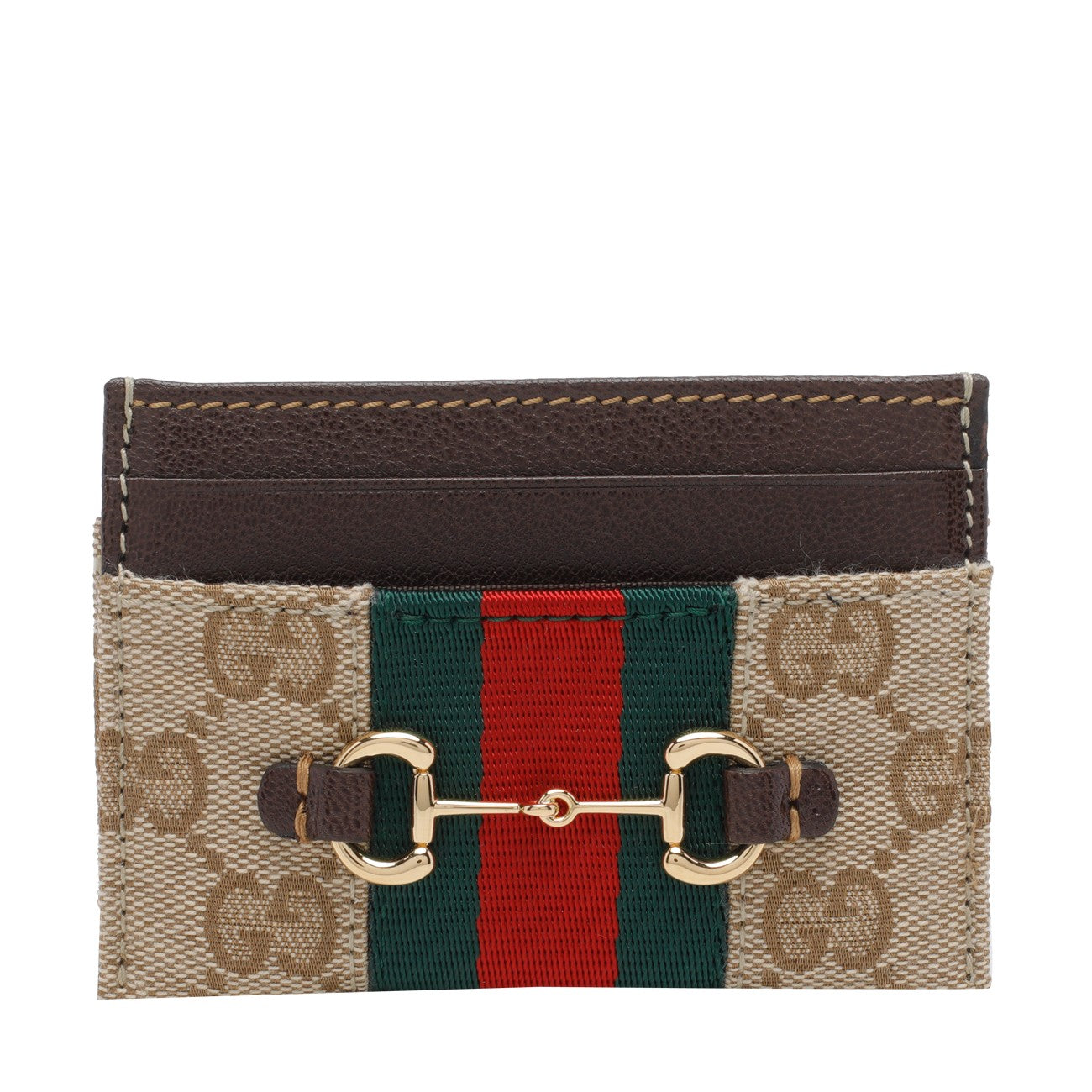 Gucci Women Gucci Horsebit Web Card Case