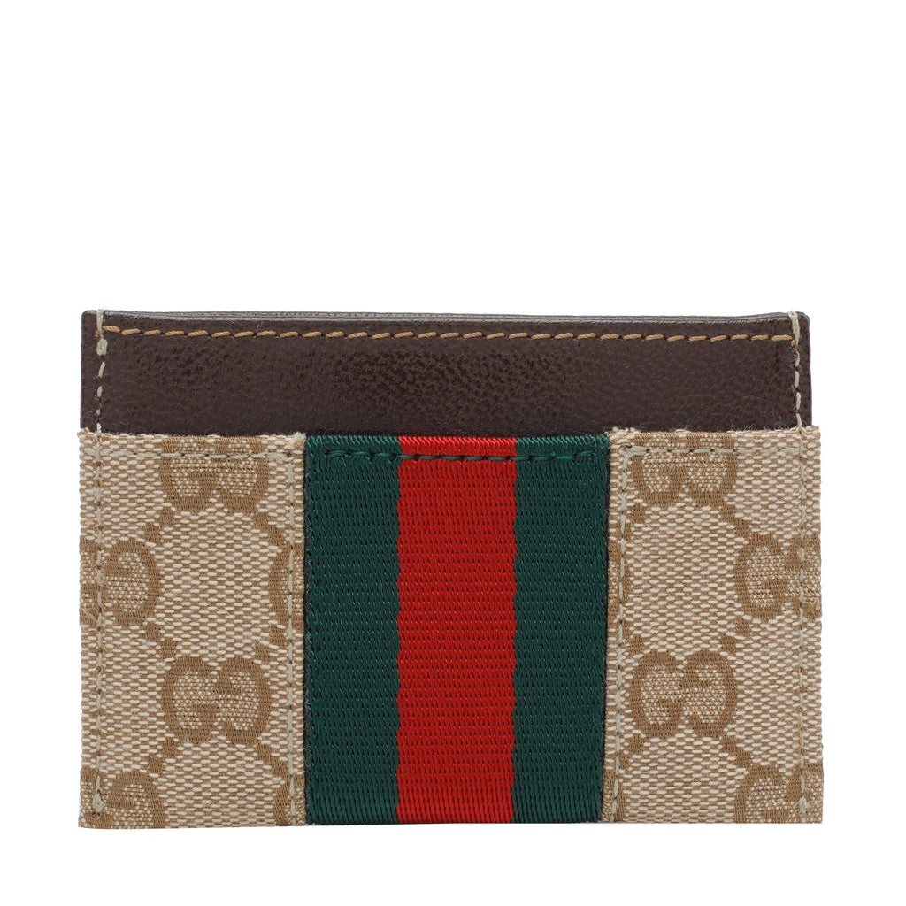 Gucci Women Gucci Horsebit Web Card Case
