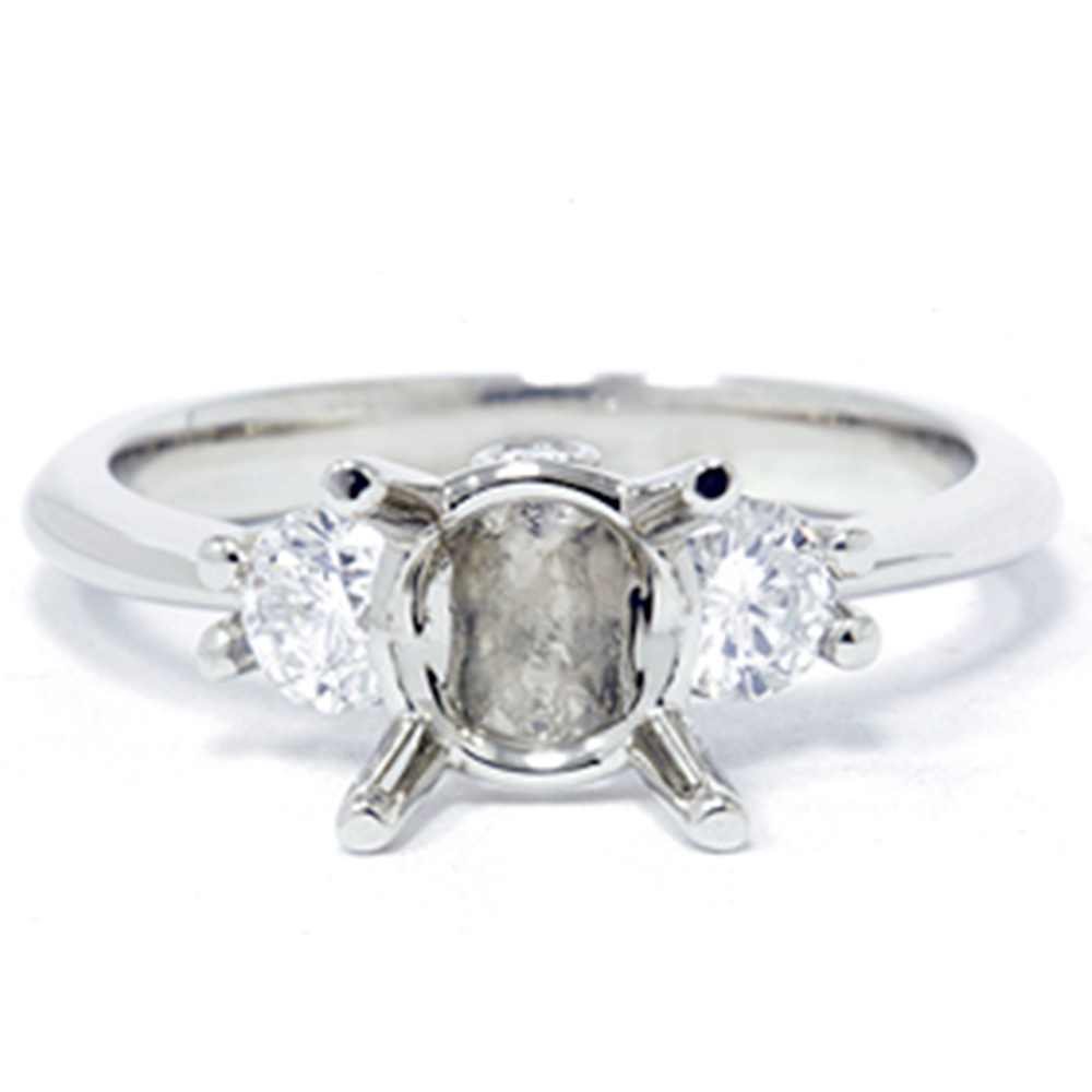 1/3ct Diamond Semi-Mount Engagement Ring 14K Setting Size Selectable