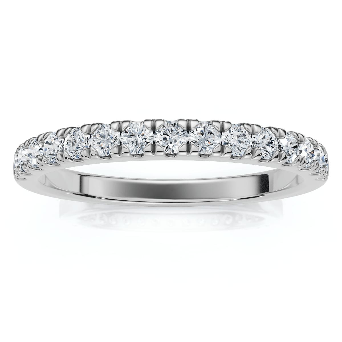1/3ct Pave Diamond Wedding Ring 14K White Gold Size Selectable
