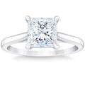 Certified 2 1/2Ct Princess Cut Diamond Engagement Ring 14k White Gold Lab Grown