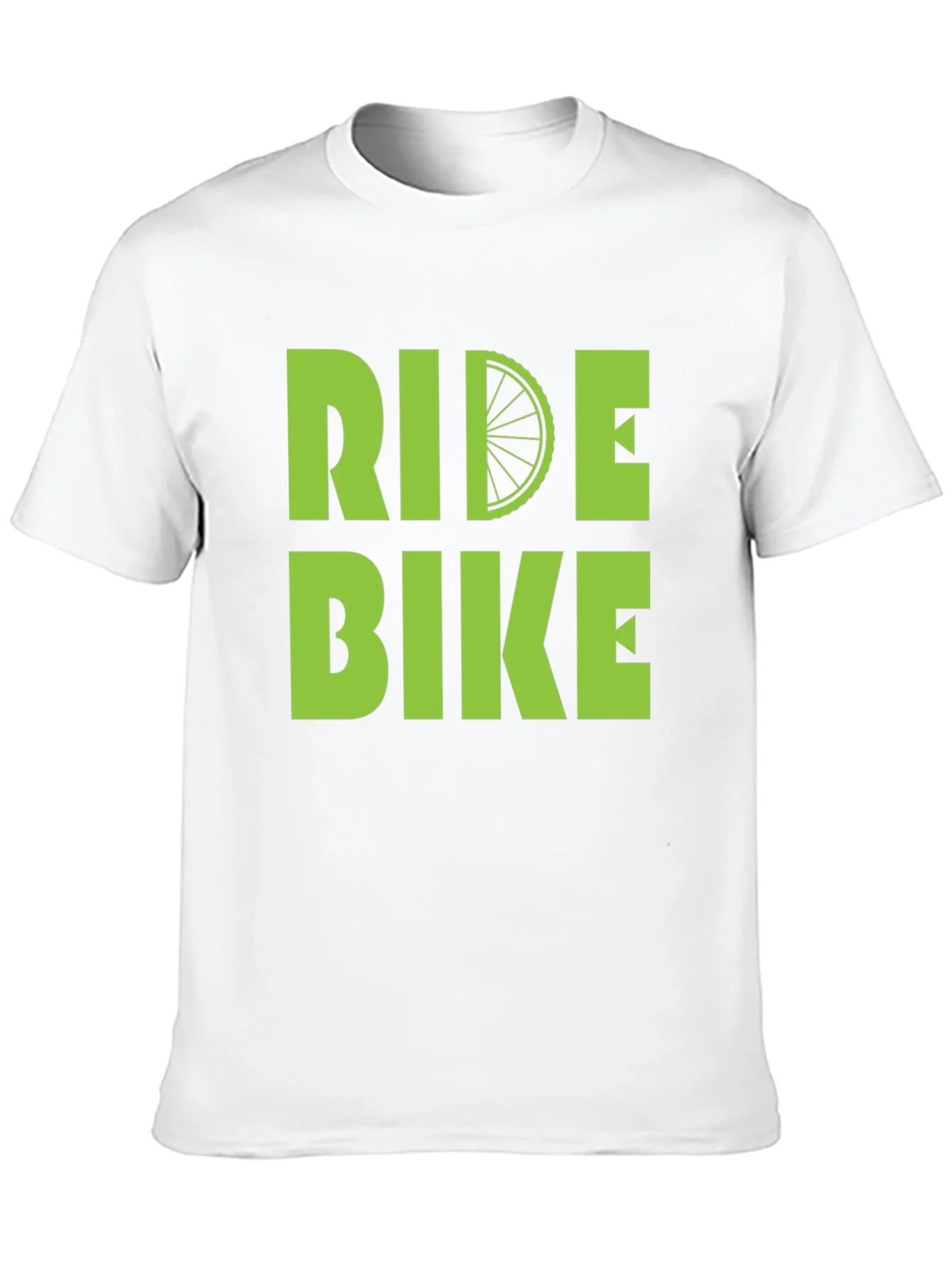Ride Bike T-Shirt - Green Graphic Print