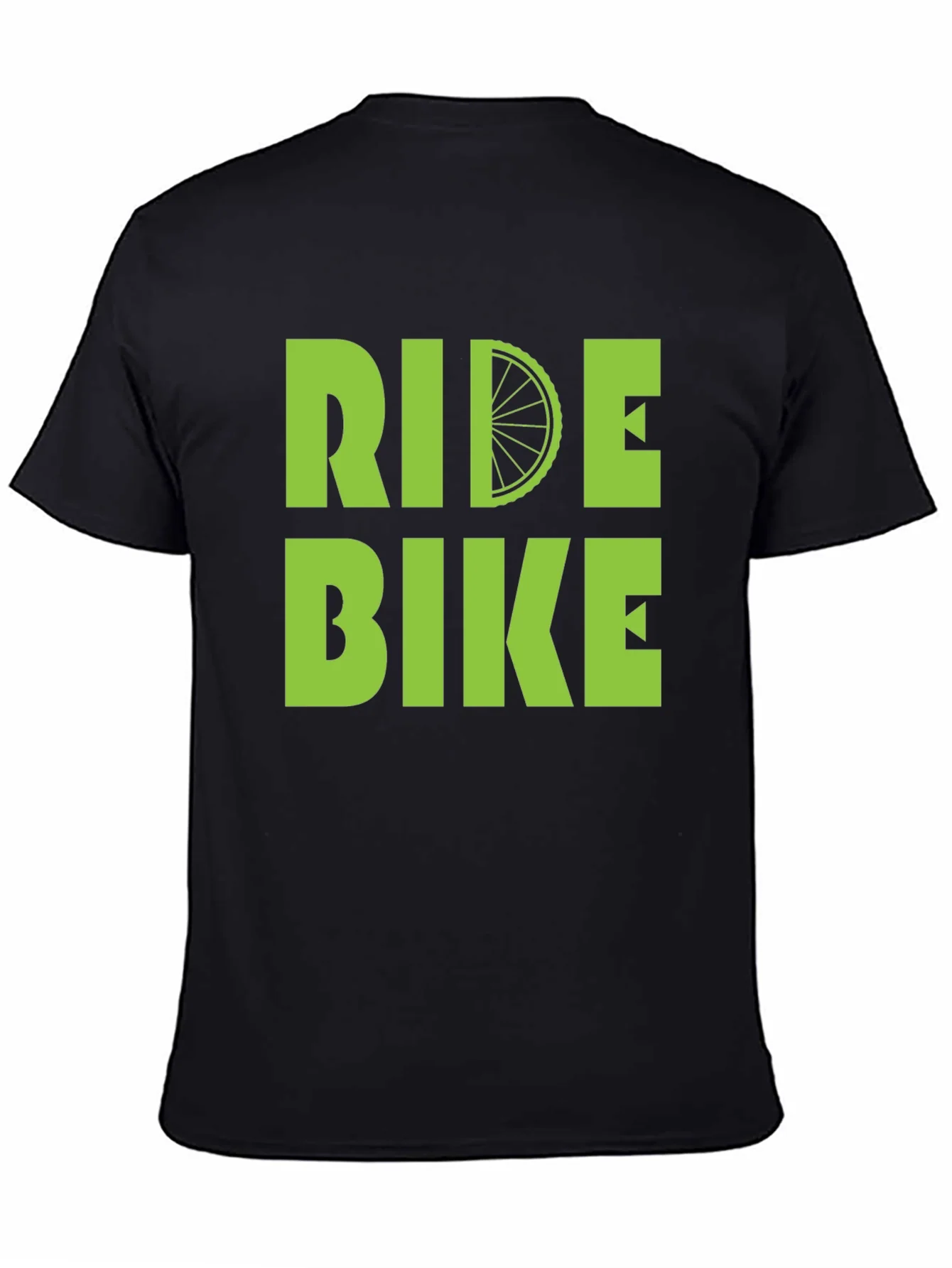 Ride Bike T-Shirt - Green Graphic Print