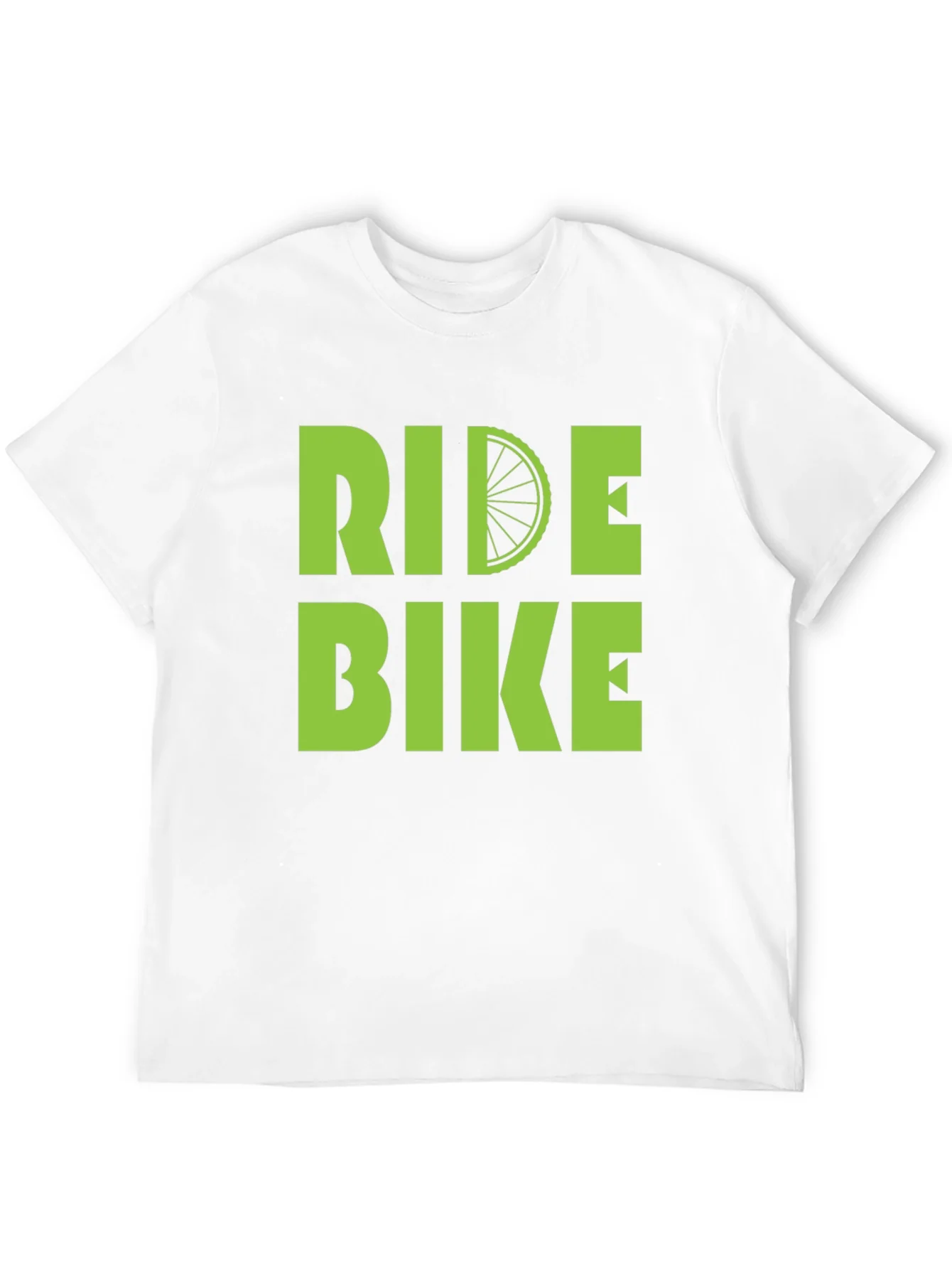 Ride Bike T-Shirt - Green Graphic Print