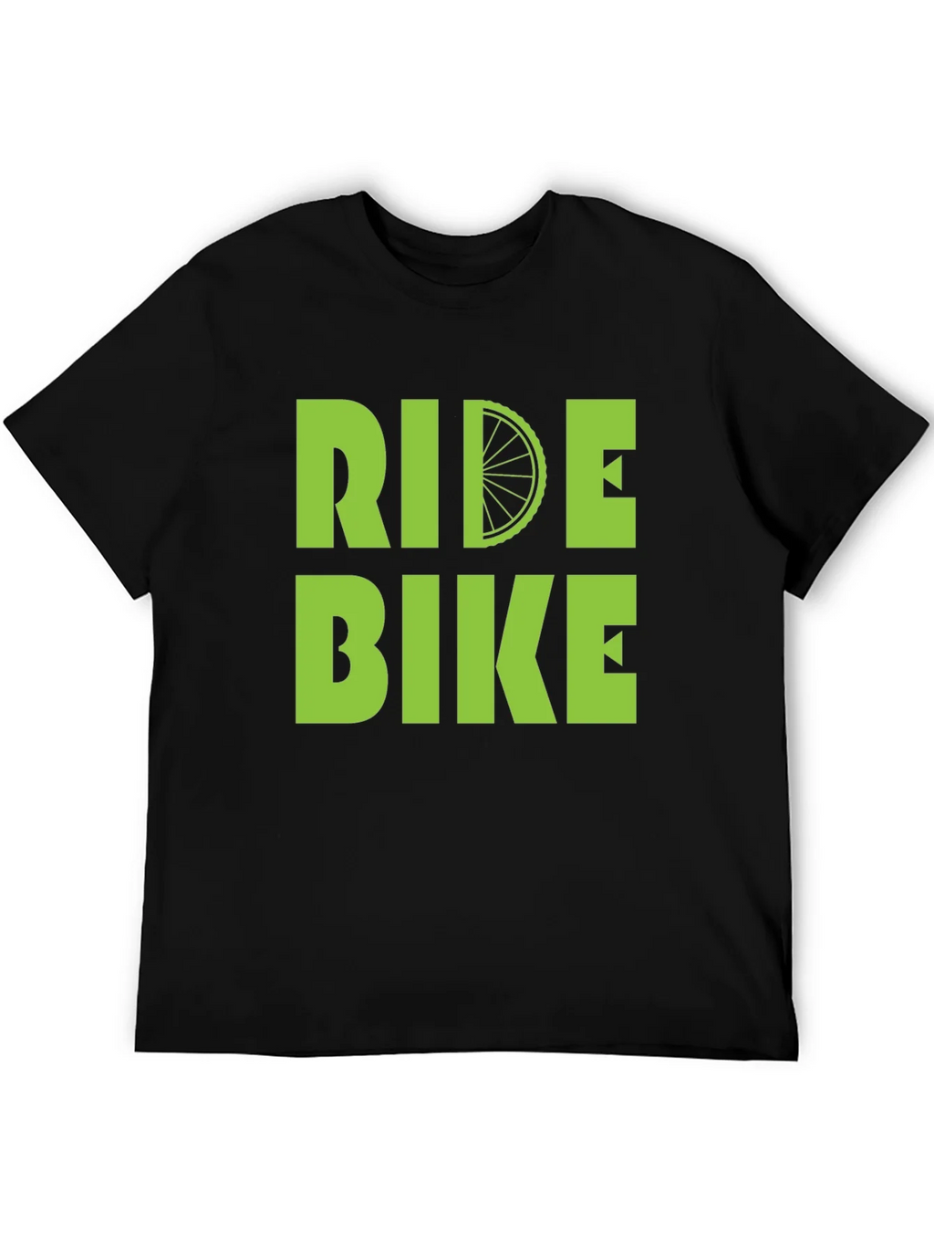 Ride Bike T-Shirt - Green Graphic Print