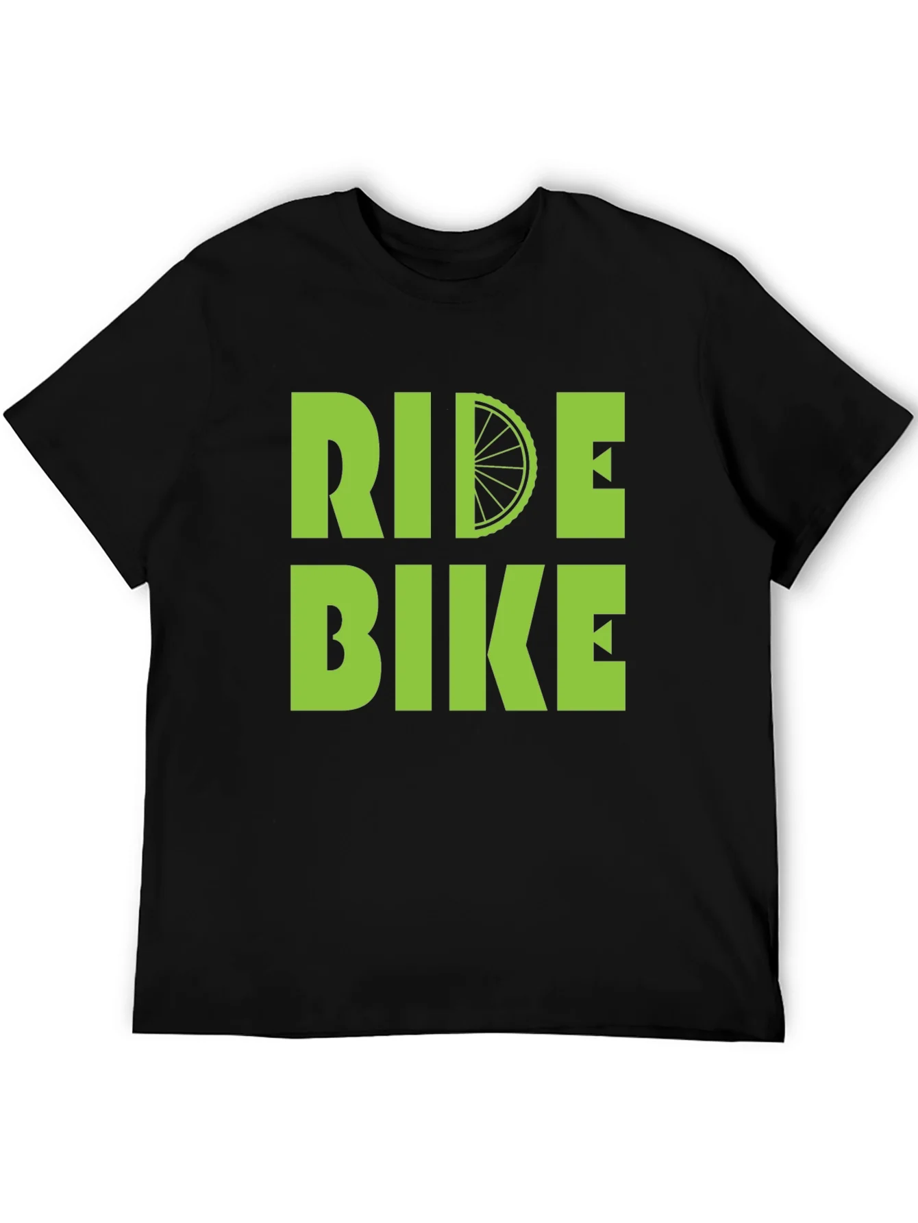 Ride Bike T-Shirt - Green Graphic Print