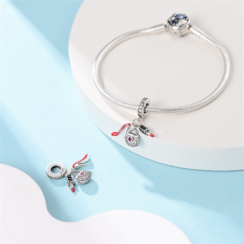Handbag, Lipstick & High Heel Glam Dangle Charm