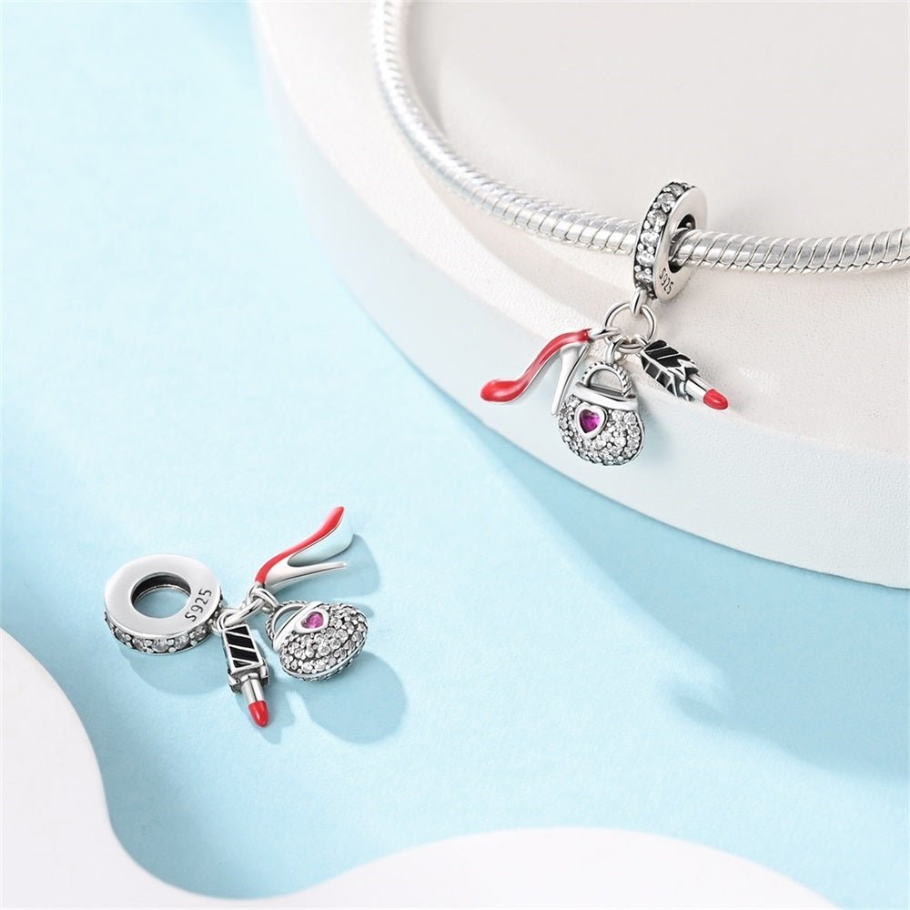Handbag, Lipstick & High Heel Glam Dangle Charm