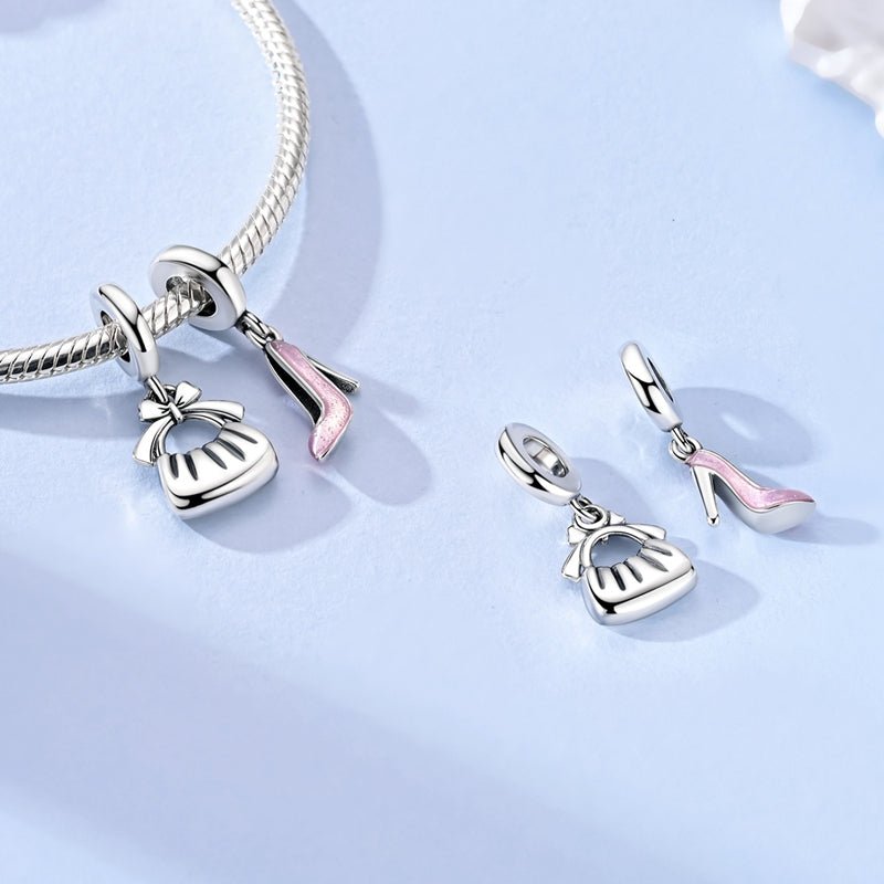 Handbag & Pink High Heel Dangle Charm