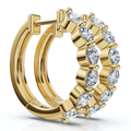 1Ct 6-Stone Diamond Hoops 10k Gold Lab Grown