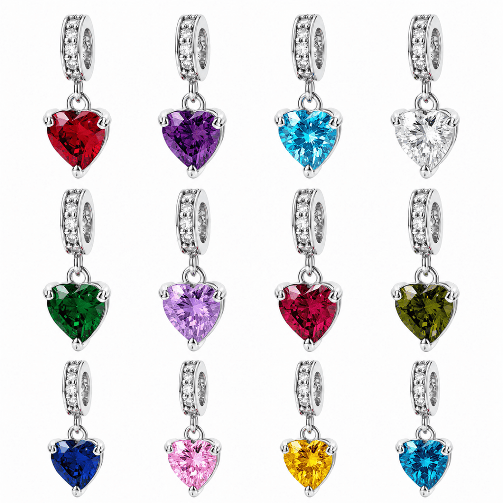 Heart Birthstone Dangle Charm