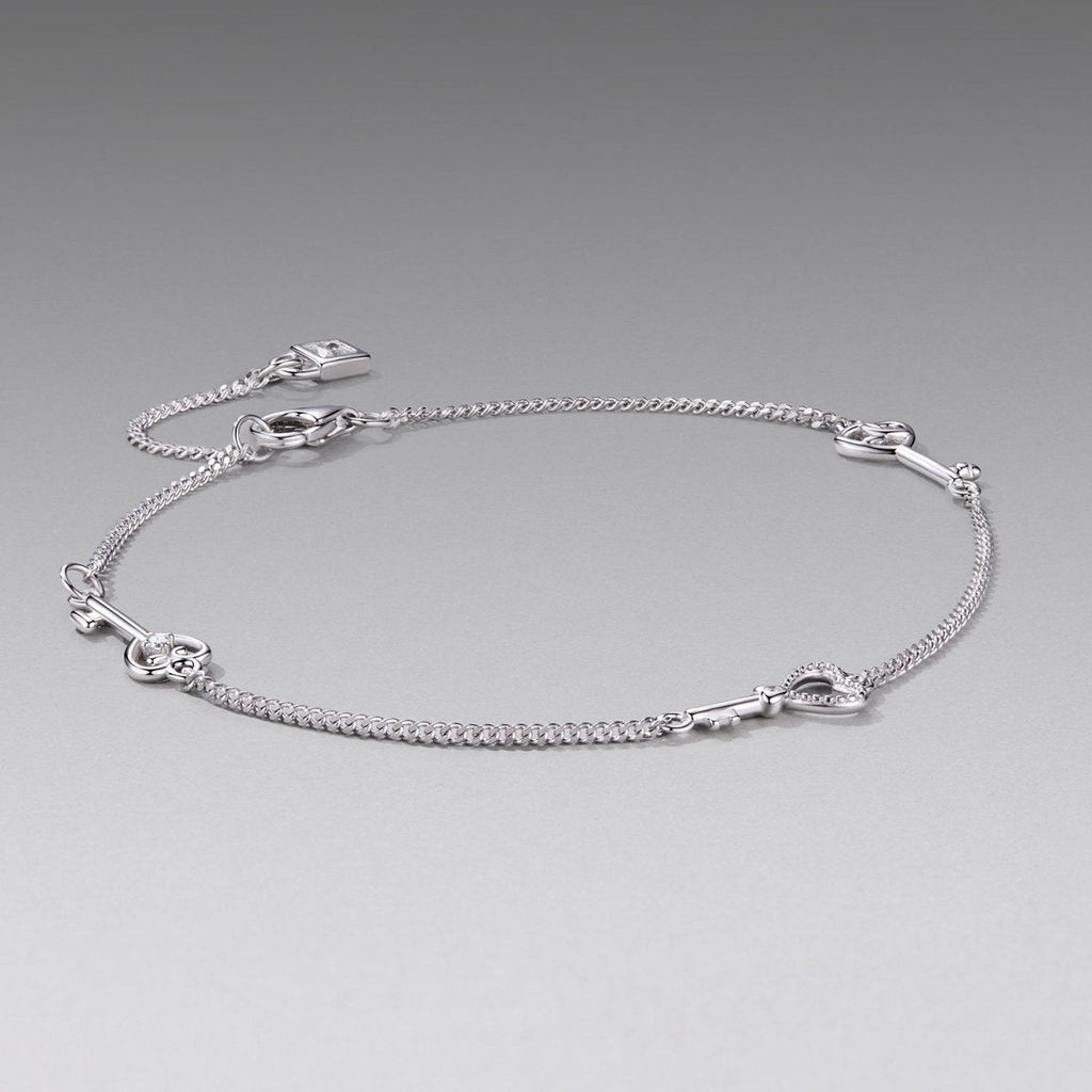 Heart Key Link Bracelet