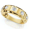 1/2Ct Men's 5-Stone Diamond Ring in 10k Yellow Gold