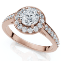 1Ct Diamond Halo Engagement Ring 14k Gold or Platinum Lab Grown EF/VS