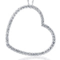 2ct Heart Shaped HUGE Diamond Pendant Necklace 10k White Gold