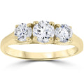 1ct Three Stone Diamond Engagement Womens Anniversary Ring 14k Yellow Gold Size Selectable