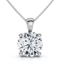 Certified 2.30Ct Diamond Solitaire Pendant 14k Gold 18" Necklace Lab Grown