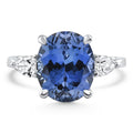 4 1/3Ct Oval Tanzanite & Diamond Anniversary Engagement Ring 14k Gold Lab Grown