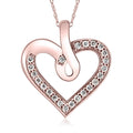 1/4Ct Diamond Curve Heart Shape Pendant Necklace in White, Yellow, or Rose Gold