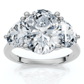 Certified 3Ct Oval Trilogy Diamond Engagement Ring 14k Gold or Pt Lab Grown