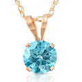 1/2Ct Lab Grown Blue Diamond Solitaire Pendant Necklace14k White or Yellow Gold