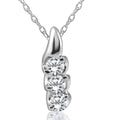 1/3ct Three Stone 3 Diamond Pendant 14K White Gold