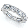 6 1/2Ct Oval & Emerald Diamond Eternity Ring 14k Gold or Platinum Lab Grown