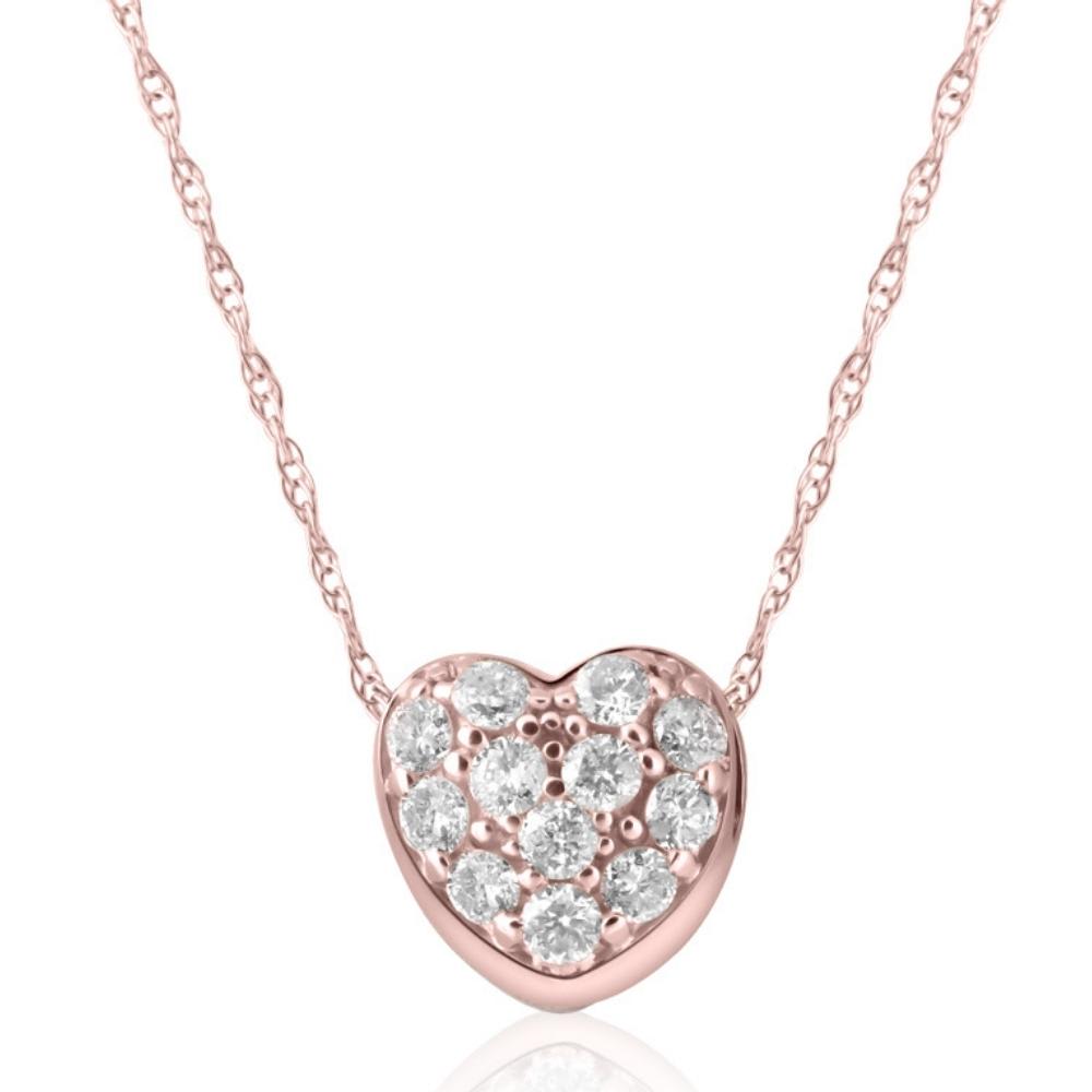 1/4Ct Diamond Petite Diamond Pendant Necklace in 14k White, Yellow, or Rose Gold
