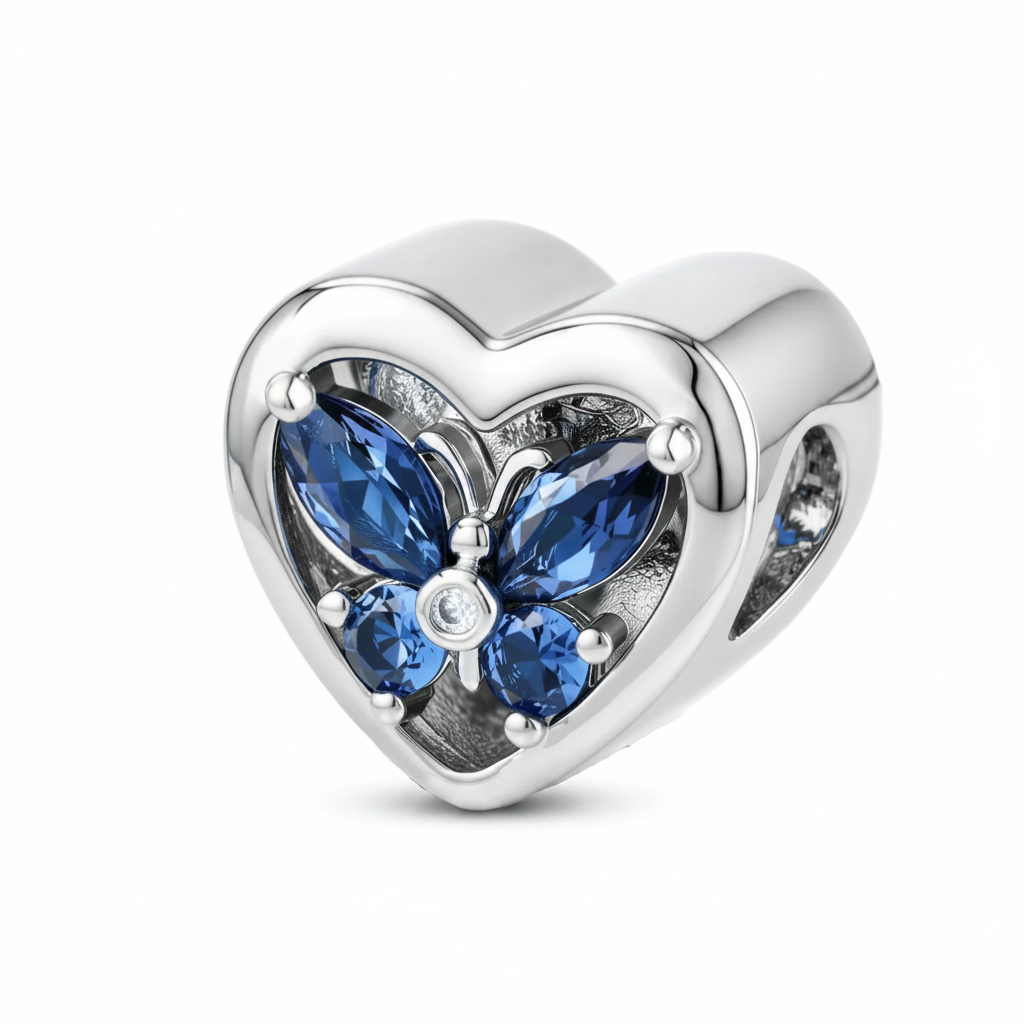 Personalized Heart Photo & Birthstone Charm