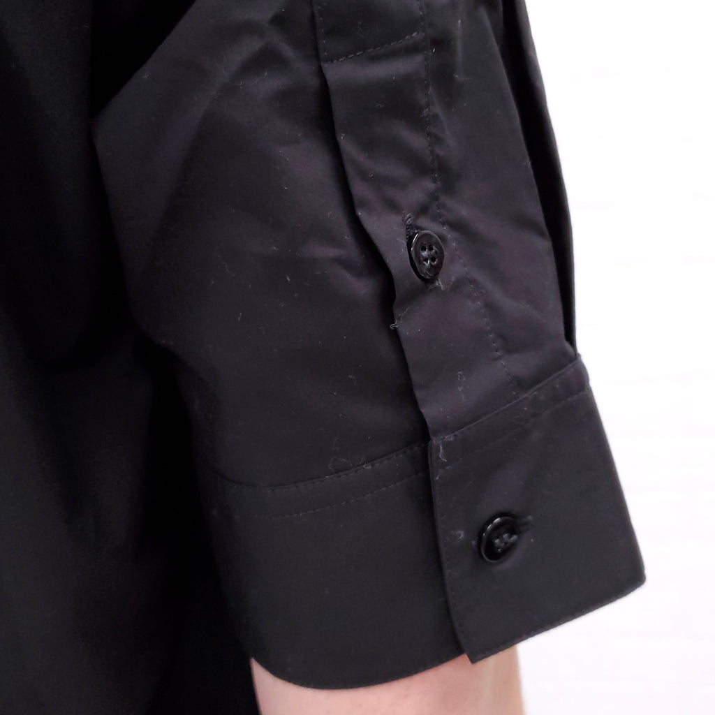 MM6 MAISON MARGIELA BLACK T-SHIRT WITH PLAID DETAIL - SIZE 40