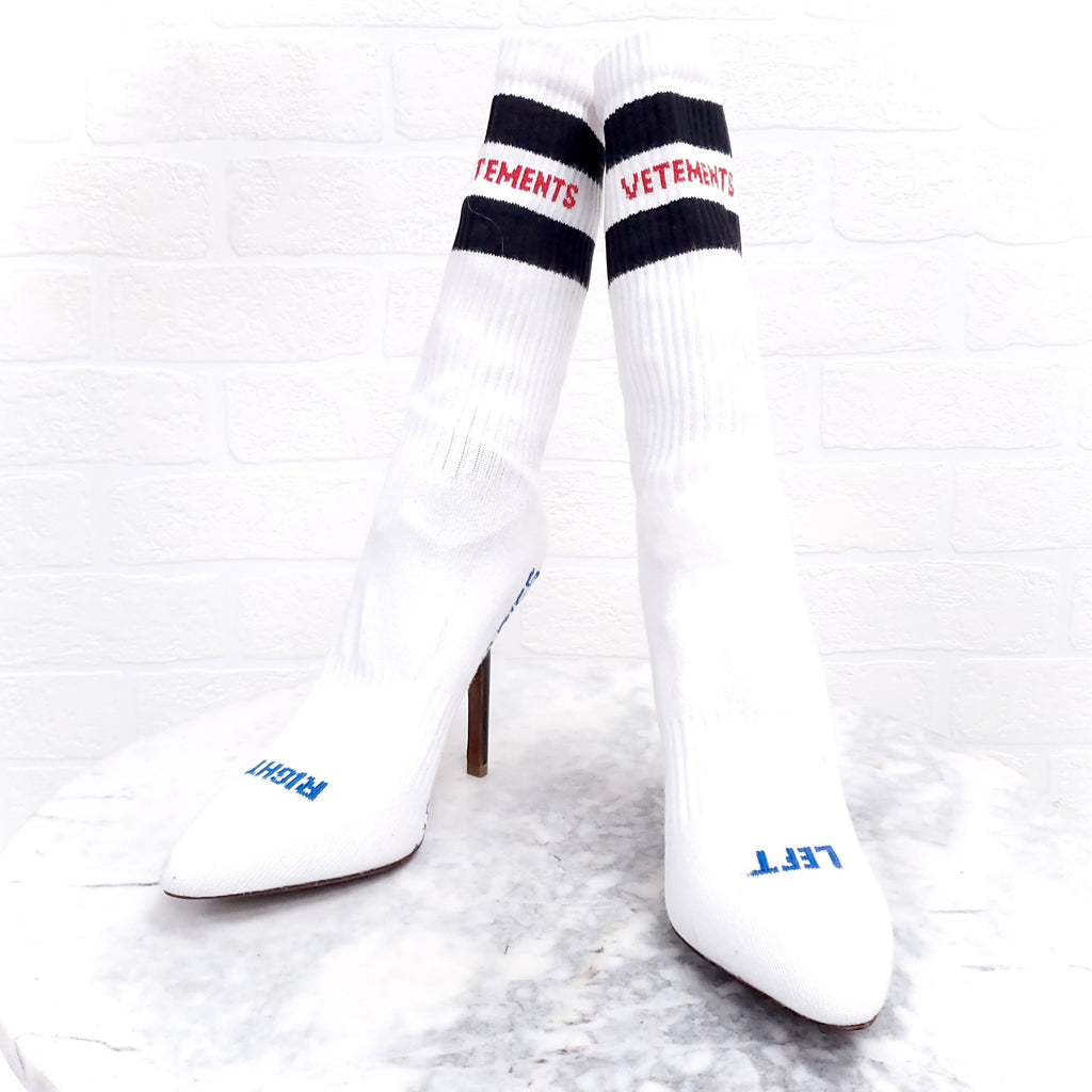 VETEMENTS LOGO SOCK BOOTIES - SIZE 36