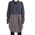 MARNI GREY NYLON COAT WITH WOOL BOTTOM - SIZE 44