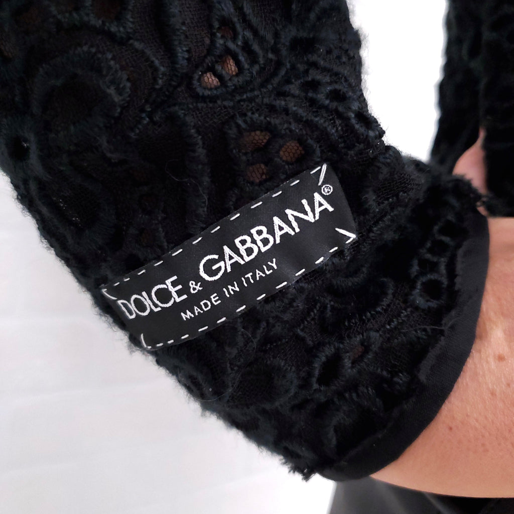 DOLCE & GABBANA BLACK LACE JACKET - SIZE 42