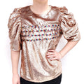 ULLA JOHNSON SEQUIN BLOUSE - SIZE 10