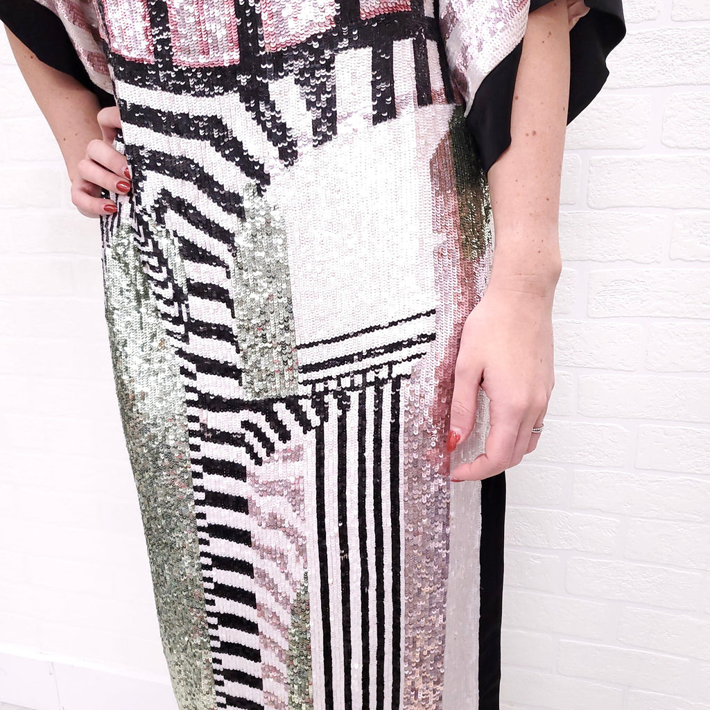 TEMPERLY LONDON SEQUIN DRESS - SIZE 8