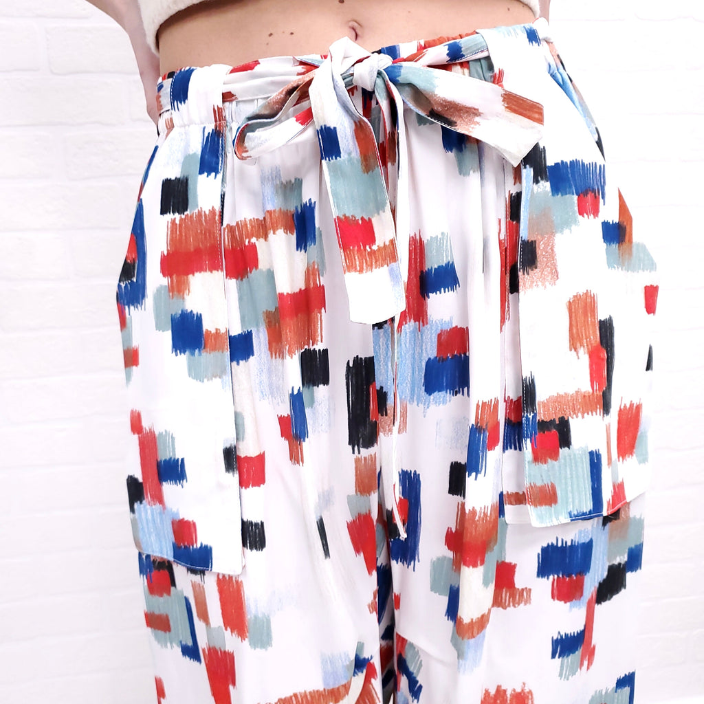 ROSETTA GETTY PRINTED UTILITY PANTS - SIZE 6