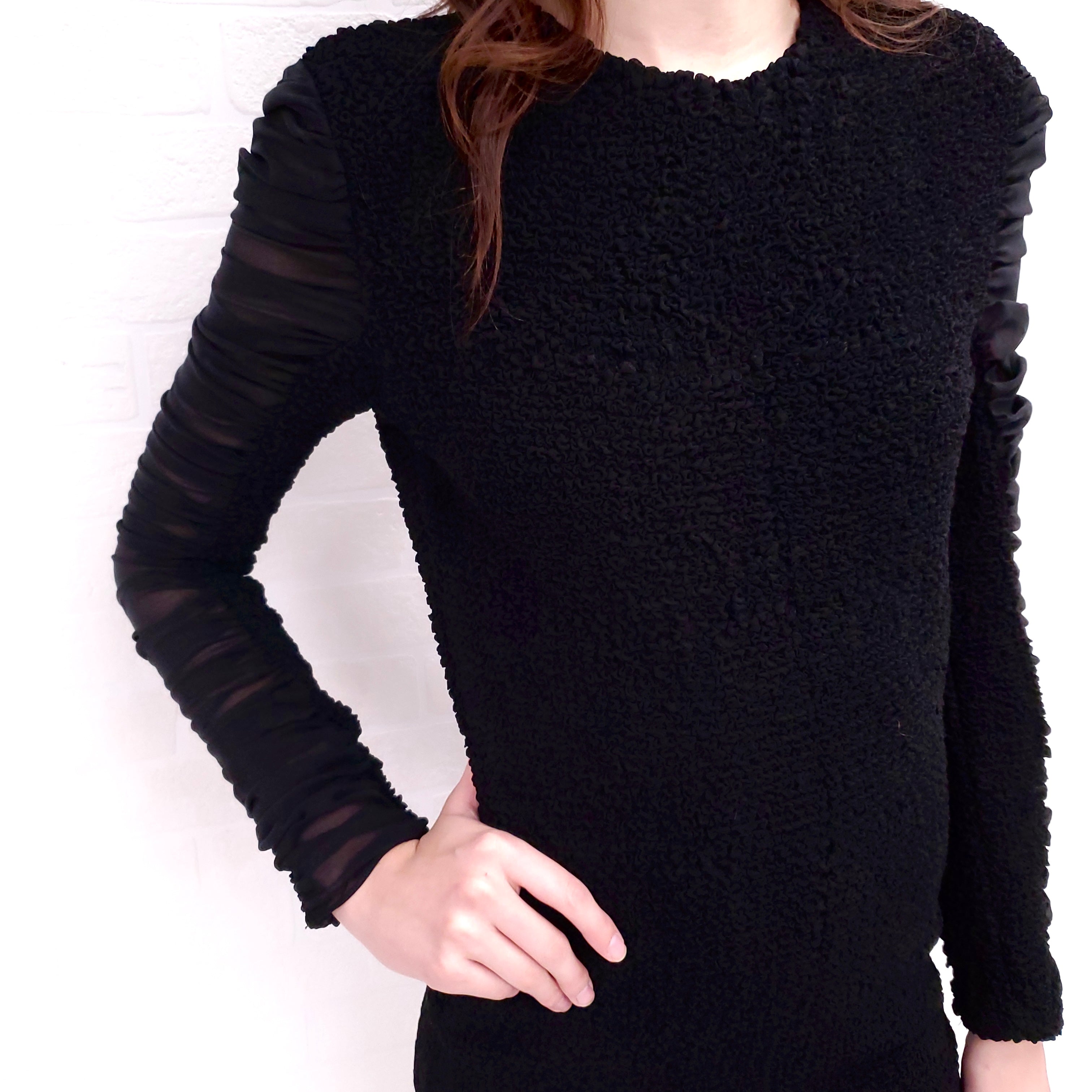 ALEXANDER WANG BLACK ROUNDED SLEEVE DRESS ($1750) - SIZE 0