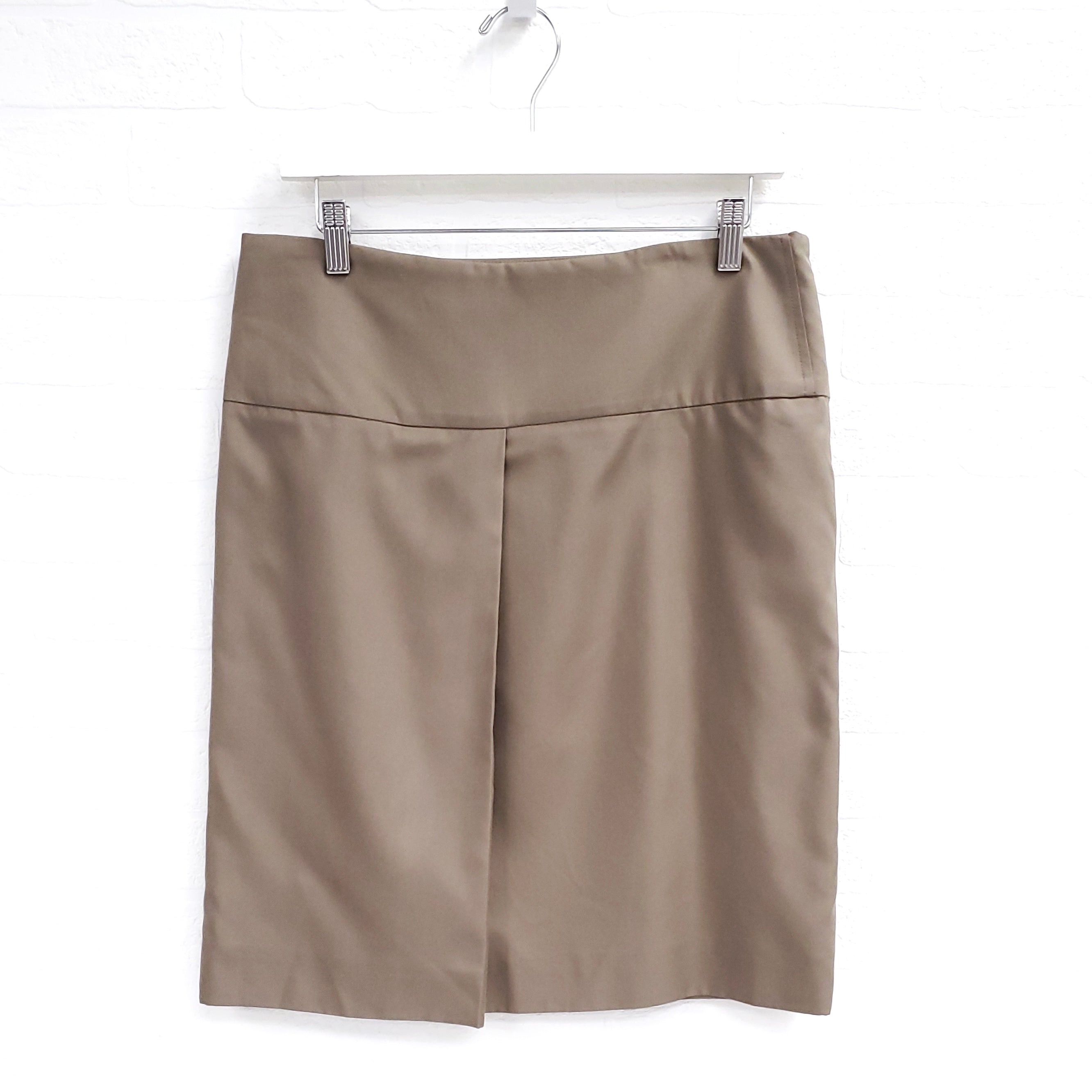 HERMÈS KHAKI GREEN SKIRT - SIZE 8