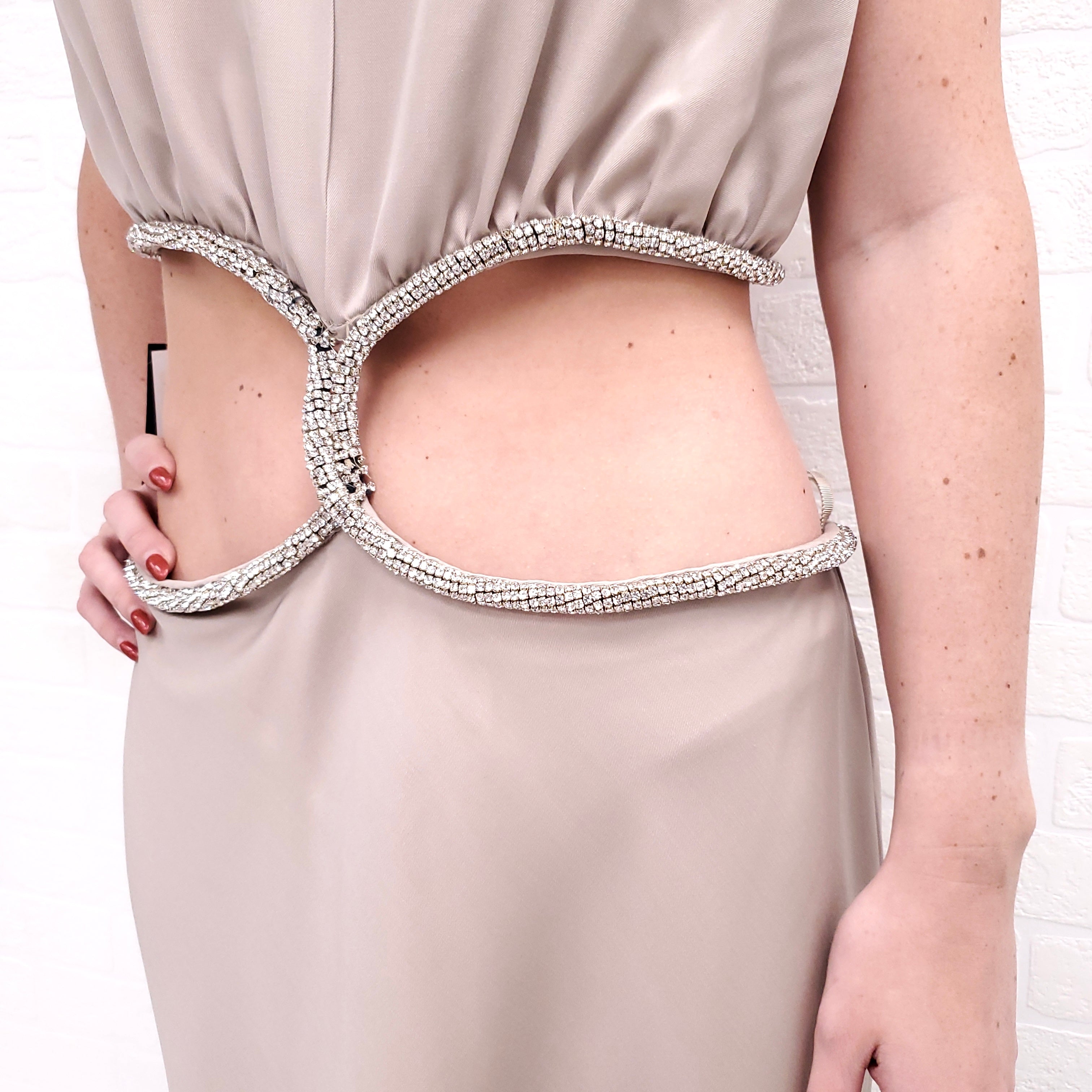 CHRISTOPHER ESBER DRESS SEQUIN CHAIN LINK ($3600) - SIZE 8