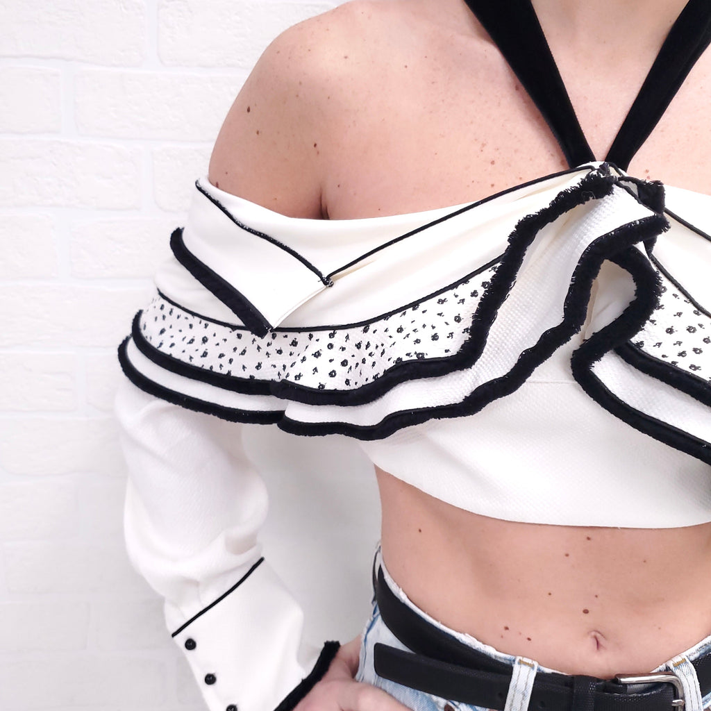 PROENZA SCHOULER WHITE  OFF SHOULDER TOP - SIZE S